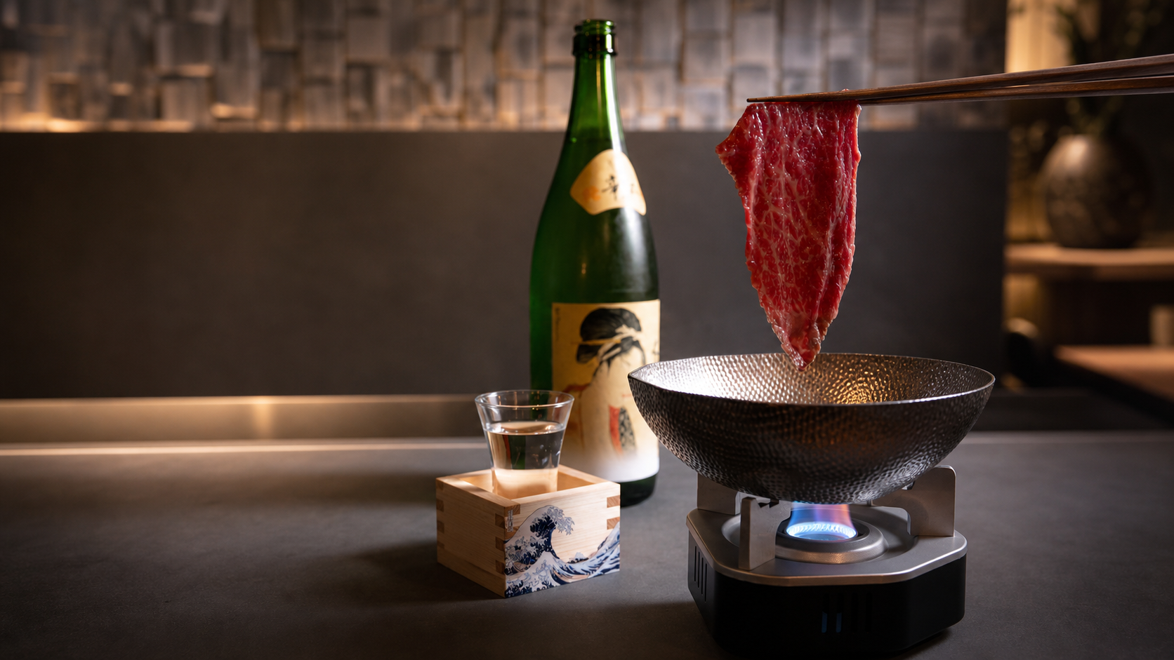 Signature Dish: Wagyu Shabu-Shabu with Sake Broth